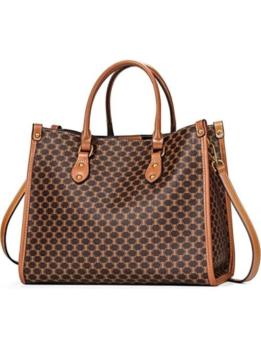 New leather brown vintage satchel handbag purse top handle tote travel nwt